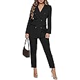 Women Double Breasted Blazer Set Formal 2 Piece Pants Outfits Long Sleeve Bussines Suit Set for Work Office