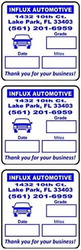 Next Service Due Stickers (2” x 2”) - Oil Change Reminder Stickers - Customizable Maintenance Stickers - Writable Service Reminder Car Stickers with Removable Adhesive (1000 Quantity, Blue)
