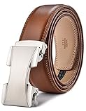 Fire Kirin Men's Leather Ratchet Dress Belt- Length is Adjustable - Delicate Gift Box (Waist Size:26-36