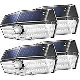 LITOM Premium 40 LED Solar Lights Outdoor, 3 Optional Modes Wireless Motion Sensor Light with 270° Wide Angle, IP67 Waterproof, Easy-to-Install Security Light for Front Door, Yard, Garage, Deck-4 Pack