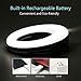 Auxiwa Clip On Ring Light for Camera [Rechargeable Battery] Selfie LED Camera Light with 36 LED for Smart Phone Camera, Round Shape, Black
