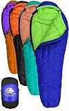 Hyke & Byke Eolus 15 & 30 Degree F 800 Fill Power Hydrophobic Goose Down Sleeping Bag with ClusterLoft Base - Ultra Lightweight 3 Season Men's and Women's Mummy Bag Designed for Backpacking
