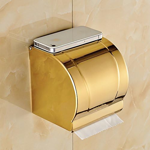 Oulantron Gold Polished Brass Toilet Paper Holder Wall Mounted Tissue Box