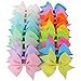 3.5 inches Baby Girls Pinwheel Ribbon Hair Bows With Alligator Clips For Teens Kids Children 40 colors