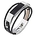 bayite Leather Bands Compatible with Fitbit Alta and Alta HR, Adjustable Metal Clasp Accessory Bracelet, Black Large 6.7