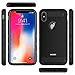 MASCHERI for iPhone X Case [Carbon Fiber Design] Shock Absorption Protective Dual Layer Military-Grade Defender Hybrid Case Cover for Apple iPhone X - Black