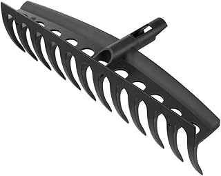 Fiskars Rechen-Kopf, 12 Zinken, Verbindbar mit Fiskars Solid Stiel, Breite: 41 cm, Kunststoff-Zinken, Schwarz, Solid, 1014917