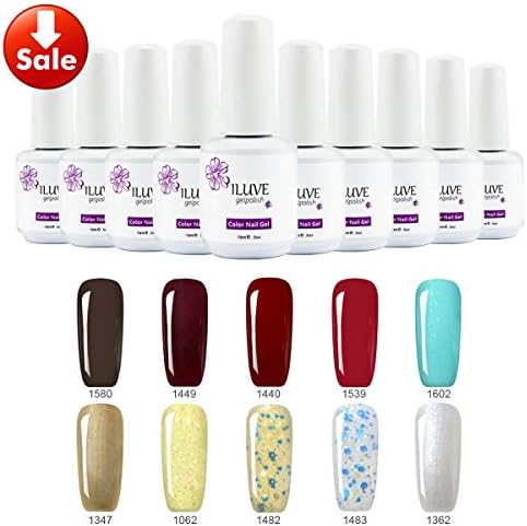 iLuve Long Lasting Soak Off Nail Polish with More Than 100 Color Choices, 10 bottles x 15ml of UV Gel Polish