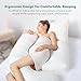 Sable Body Pillow Pregnancy Maternity with Adjustable Elastic Band, Ergonomic Maternity Pillow for Comfortable Sleeping & Nursing Support (Machine Washable Zipped Cover, Hypoallergenic Fill)