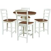 International Concepts 36" Round Extension Table with 4 Counter Height Stools - Multi-Color