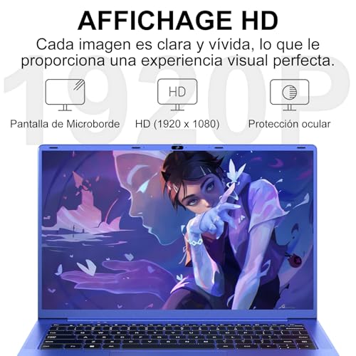 Laptop 14 Inches Celeron N5095 Upto 2.9 GHz Laptops 8GB RAM 256GB SSD TF 1TB LPDDR4 Win11 5G WiFi 1920*1080 FHD Mini HDMl Laptop Protective Film Spanish – Purple Metallic Body5