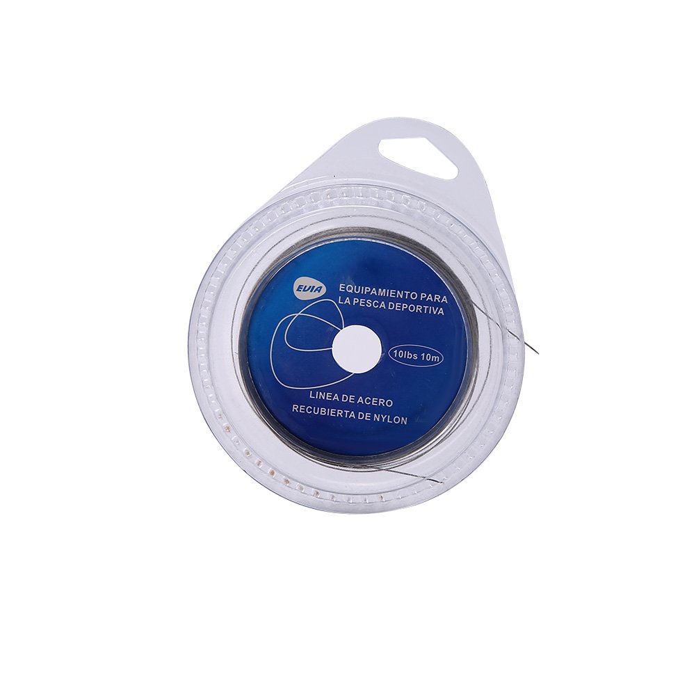 Fishing Line Wire, 10m 7 Strands High Strength Sea Fishing Steel Wire Precision Braiding Gear Sea FLine with 12Pcs Crimps Sleeves Supplies (10 lbs) for Fishing Lovers