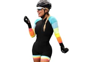 CYTSH Triathlon Women's Cycling Jersey Set Mountain Bike Shorts Sweatshirt Long Sleeve One-piece Jumpsuit (Color : 50, Size : Medium)