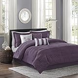 Madison Park Hampton 7 Piece Comforter Set, Queen, Plum
