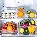 E-Gtong 5 Pack Refrigerator Organizer Set, Plastic Fridge Storage Bins, Clear Freezer Organizer Set Including Egg Holder,BPA Free, Stackable,Clear