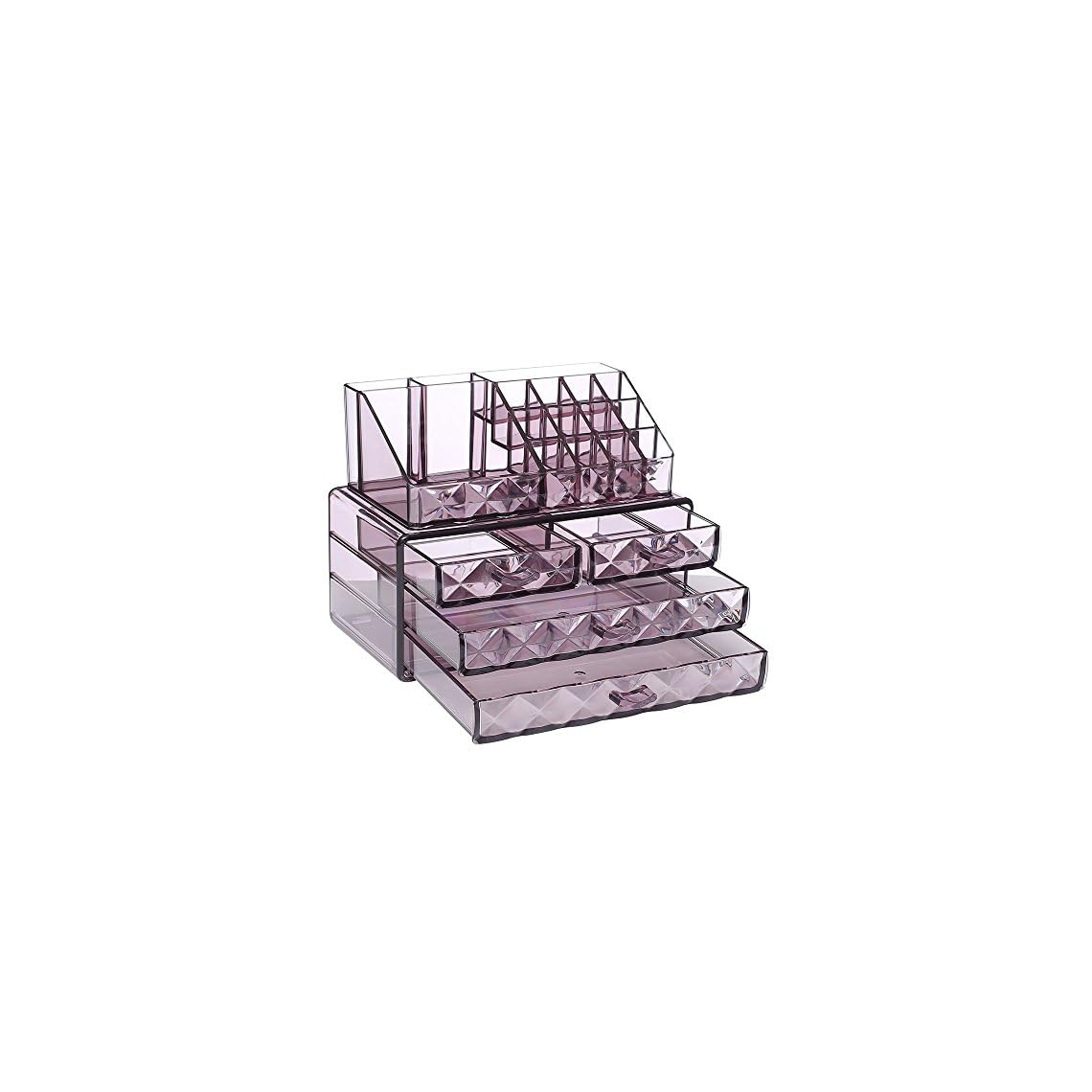 Ikee Design Purple Color Diamond Pattern Jewelry & Cosmetic Storage