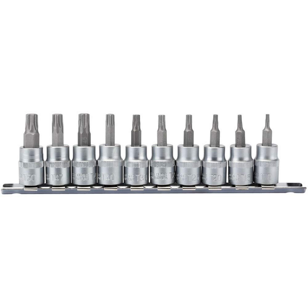 Draper 16339 TX-Star 3/8-Inch Square Drive Plus 48 mm Socket Bit 10-Piece Set