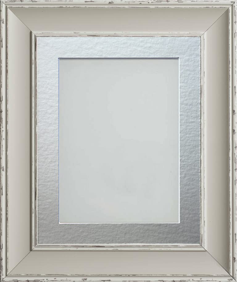 Frame Company Brooke Moonstone Grey Photo Frame, Silver Mount, A4 for 10x6 inch, fitted with perspex