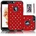 iPhone 6S Case,EC™ [Shockproof] Apple iPhone 6S Case, Heavy Duty Dual Layer Hybrid Stud Rhinestone Bling Protection Cover Case for Apple iPhone 6S / 6 (Red)