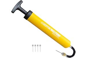 JIUERYUN Sports Ball Pump Inflator with 5 Needles (Pin), Dual Action Hand Held Portable Air Pump with pins to Inflate Soccer Ball, Football, Volleyball, Rugby, Netball & Basketball