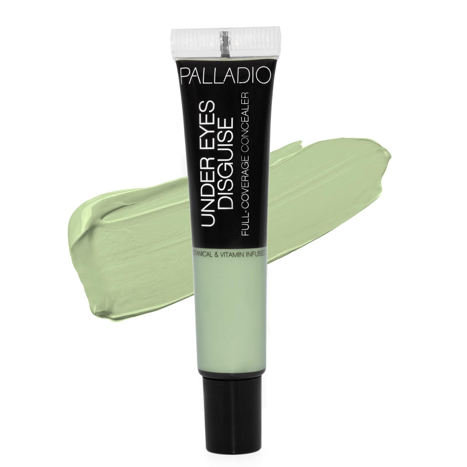Palladio Full Coverage Concealer, Under Eyes Disguise, Creamy Face and Eye Concealer, Evens Skin Tone, Conceals Blemishes, Dark Circles and Fine Lines, Use with Concealer Brush, Green Tea