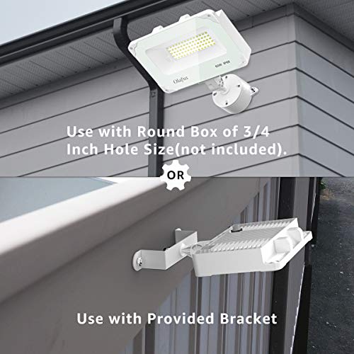 Olafus 60W 2 Pack Dusk to Dawn LED Security Lights with Photocell, 6000LM Outdoor Security Flood Light with Knuckle Mount (300W Equiv.), IP66 Waterproof 5000K Daylight Yard Light for Area Lighting