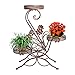 Dazone® 3-Tiered Scroll Decorative Metal Garden Patio Standing Plant Flower Pot Rack Display Shelf Holds 3-Flower Pot
