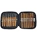Mixed Aluminum Handle Crochet Hooks Kit Bamboo Knitting Knit Needles Weave Yarn 2 Set 42 PCS with Case