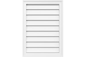Ekena Millwork GVPVE14X2802SF Vertical Surface Mount PVC Gable Vent, 14"W x 28"H, Factory Primed White