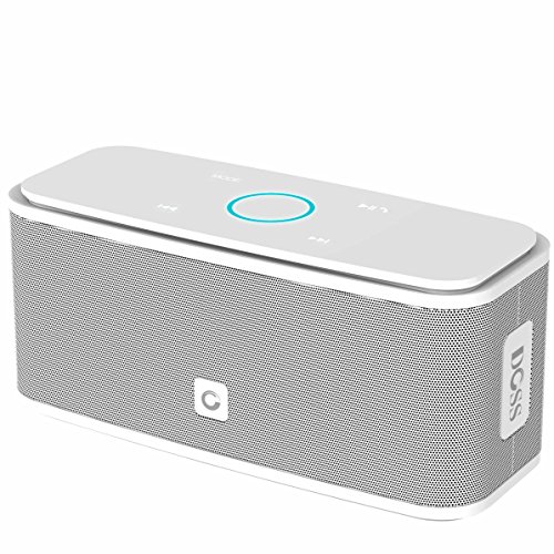 Enceinte Bluetooth 12W, DOSS SoundBox Haut-Parleur Bluetooth sans Fil Portable,Commande Tactile et Définition Stéréo, 12 Heures d’Autonomie en Lecture,Mains Libres Téléphone, Carte TF Support.- Blanc