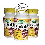 Bundle Pack of 3 Natures Way Once-A-Day Primadophilus Kids Cherry Flavored Chewable Probiotic Digestive Health (180 Total Chewable Tablets)