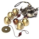 yazi Pent&aacute;gono Pavilion dinero dibujo Wind Chimes 5 campanas casa jard&iacute;n Feng Shui Decoraci&oacute;n