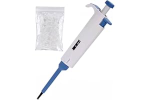 Single-Channel Adjustable Volume Pipettor with Pipette High-Accurate and Calibrated Micro Pipette Tips for Laboratory School 