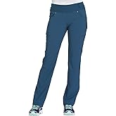 Cherokee Scrubs for Women Mid Rise Straight Leg Scrub Pants For Women Pull-on Bottoms with 6 Pockets & 360° Stretch - CK002