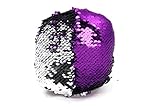 The Original Fidget - Purple & Silver Circle Sequin Pillow Fidget Toy for Sensory Therapy to Relieve Stress and Increase Focus for Adults and Kids. Helps with ADHD ADD Autism by Little Monkey- 1C