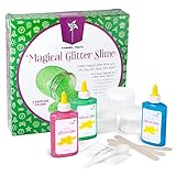 Pinwheel Crafts Glitter Slime Kit | DIY Magic Slime | Includes 3 Colors Glitter Glue, Activator, Storage Containers & Recipes for Homemade Galaxy Slime | Science Experiments for Kids