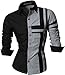 jeansian Men's Slim Fit Long Sleeves Casual Shirts Z014 Gray S