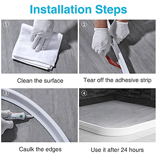 79 Inch Shower Water Guard Threshold Seal Strip, SelfAdhesive Water