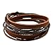 Cherryzz Fashion Handmade Soft Leather Multilayer Wrap Leather Bracelet Snap Cuffs