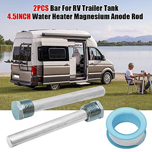 2 Pack RV Water Heater Anode Rod 4.5" L x 1/2" NPT, Replacement Part