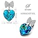 SIVERY Birthday Gifts 'Love Heart' Jewelry Women Stud Earrings with Crystals, Earrings for Women, Gifts for Mom, Blue