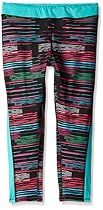 PUMA Big Girls' Active Legging Capri, Stripe Glitch Print, 7 (Small)