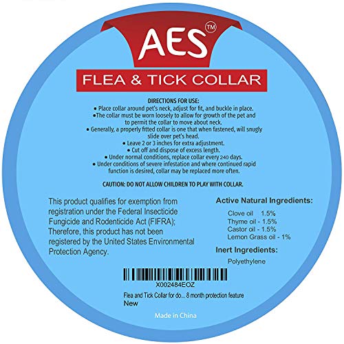 Dog Flea and Tick Control Collar - 8 Months Flea and Tick Control for Dogs - Natural, Herbal, Non-Toxic Dog Flea Treatment - Waterproof Protection and Adjustable Best Flea Collar for Dogs