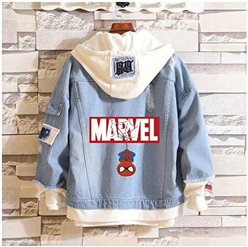 Anime Denim Hooded Jacket - 3D Color Print Unisex Casual Jacket Hat Denim Jacket Shirt (M-XXXL)
