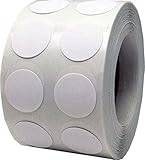InStockLabels Color Coding Dot Labels 1/2 Inch 1,000 Adhesive Stickers, White