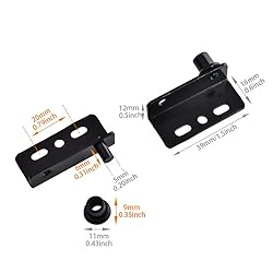 2 Sets Pivot Hinges Black Heavy Duty Concealed