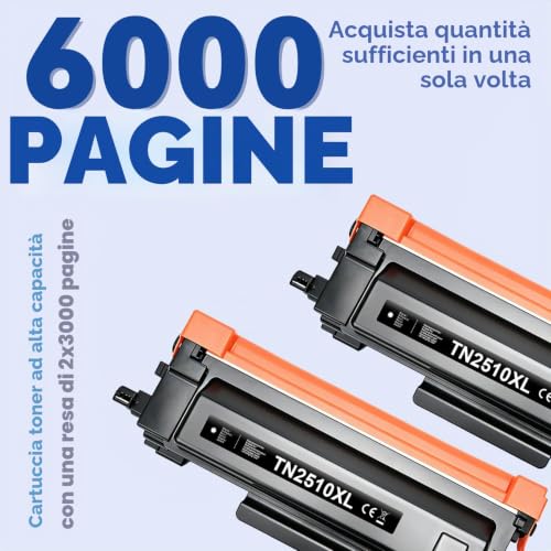 Lemero TN2510XL Toner Compatible for Brother MFC-L2827dw MFC-L2800dw MFC-L2827DW HL-L2400DW MFC-L2835DW HL-L2400DWE MFC-L2860DWE DCP-L2660DW HL-L2445DW FOR 25 10 toner toner (and 2 Black