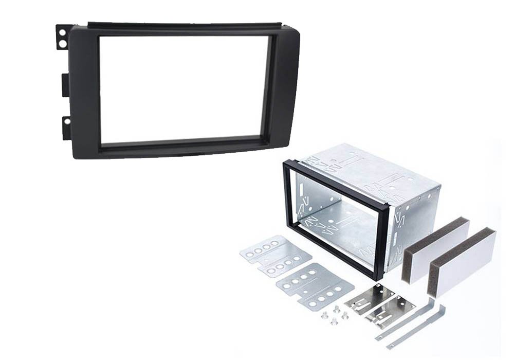 Audioproject, A253 car radio panel, double DIN, metal insertion box, mounting frame, black