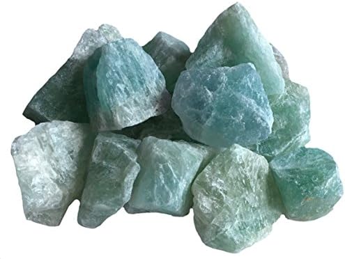 100% Natural Fluorite Crystal - One Raw Stone for Cutting, Lapidary, Tumbling, and Polishing (4-6 oz)