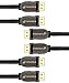 HDMI 2.0 Cable 15FT (3 Pack) Fosmon CL3 Rated (In-Wall Installation) Supports 4K 2160p 3D 18Gbps ARC HDR UHD 1080p, Nylon Braided 24K Gold Plated